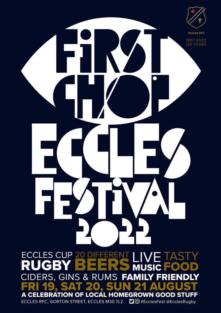 The @EcclesBeerFest is back. Join us 19-21 August to enjoy the best brewing of our region #beer #Festival @firstchopale @HydesBrewery @BankTopBrewery @SEVENBRO7HERS @Str4ngeTimes @marblebrewers @PomonaIsland @Blackjackbeers @lancasterale @DunhamMasseyAle eccles.rfu.club/news/eccles-fe…