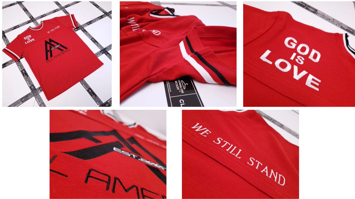 Clothingkick's tweet photo. ALL AMERIKEN Clothing sent us a design and this is how we made it come to life. They asked for embroidery and we made it super sharp as usual. This fabric is our signature 100% cotton piqué.. #clothinglinekickoff #polo #customapparel #customembroidery #cutandsew #allamerican https://t.co/88WekQ6FDS