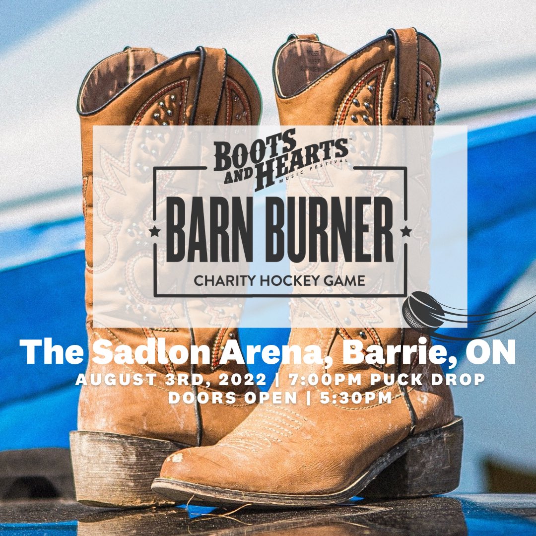 The day has come! It’s GAME DAY🎉 📍: Sadlon Arena, Barrie, ON 🗓: Wednesday, August 3rd 🏒: 7:00pm Puck Drop ⏰: 5:30pm Doors Open Please send us an email or a DM if you have any questions : ⬇️ bootsandheartsbarnburner@gmail.com