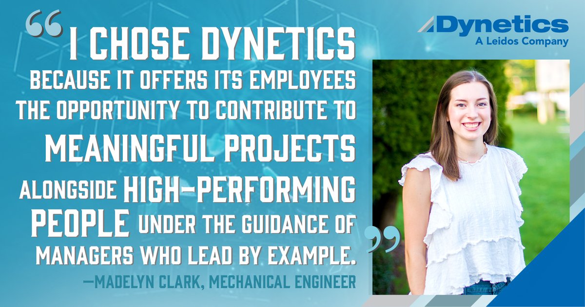 DyneticsCareers's tweet photo. #WhyDynetics is a question our employees are only too happy to answer, and we want to highlight a few of our favorites each Wednesday in August. If you find you would like to feel the same about your job, find opportunities to join our team here: https://t.co/b3gceXvWEZ https://t.co/jhGBPdqnGW