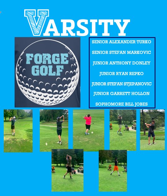 forge_golf's tweet photo. Congratulations to the 2022 Valley Forge Golf Varsity Team! This year’s team is: Alex Turko (Sr.), Stefan Markovic (Sr.), Anthony Donley (Jr.), Ryan Repko (Jr.), Stefan Stjepanovic (Jr.), Garrett Hollon (Jr.) and Bill Jobes (So.). Great job and Let’s Get to Work! https://t.co/CXqid2i0UQ