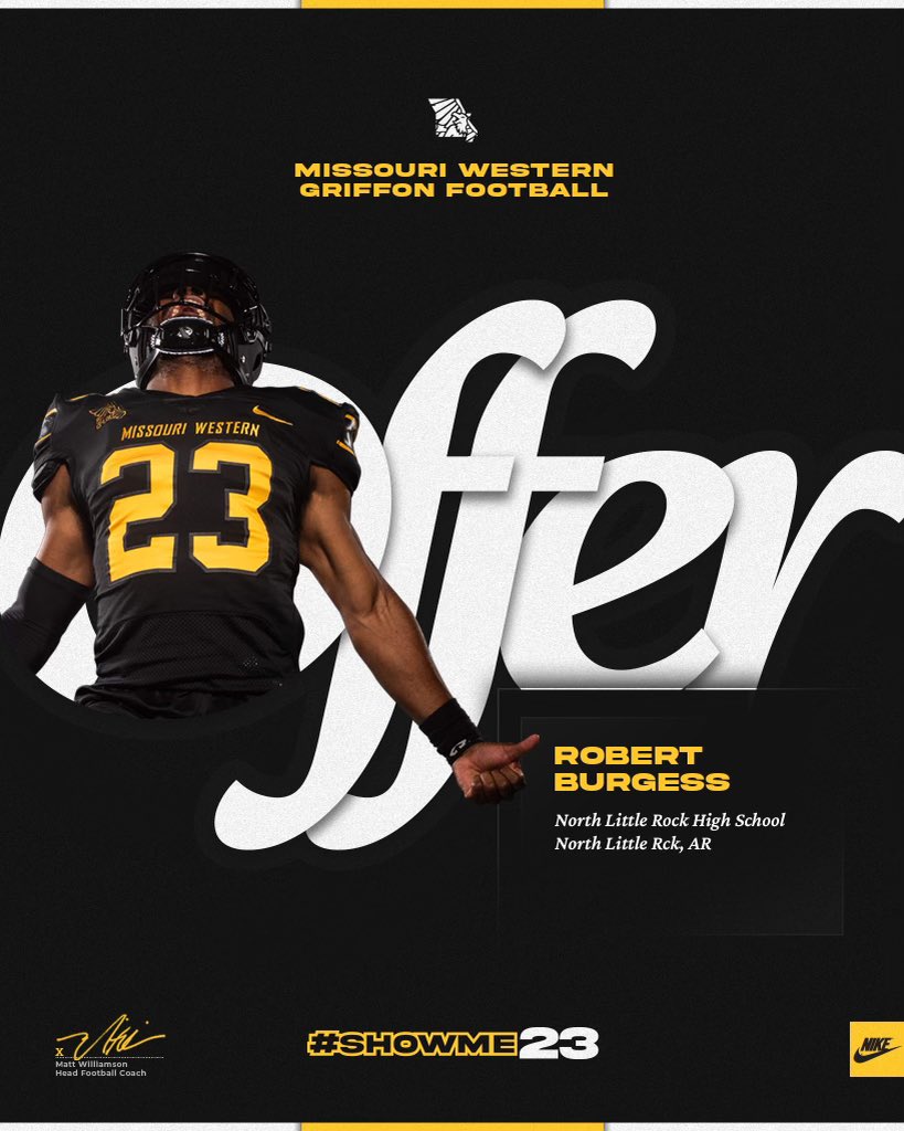 RobertBurgess04's tweet photo. After a great conversation with @CoachWyatt_  I am blessed to receive my first D2 from @MWSU_Football #blessed @NLRFB https://t.co/U4FeJ3g2Qz
