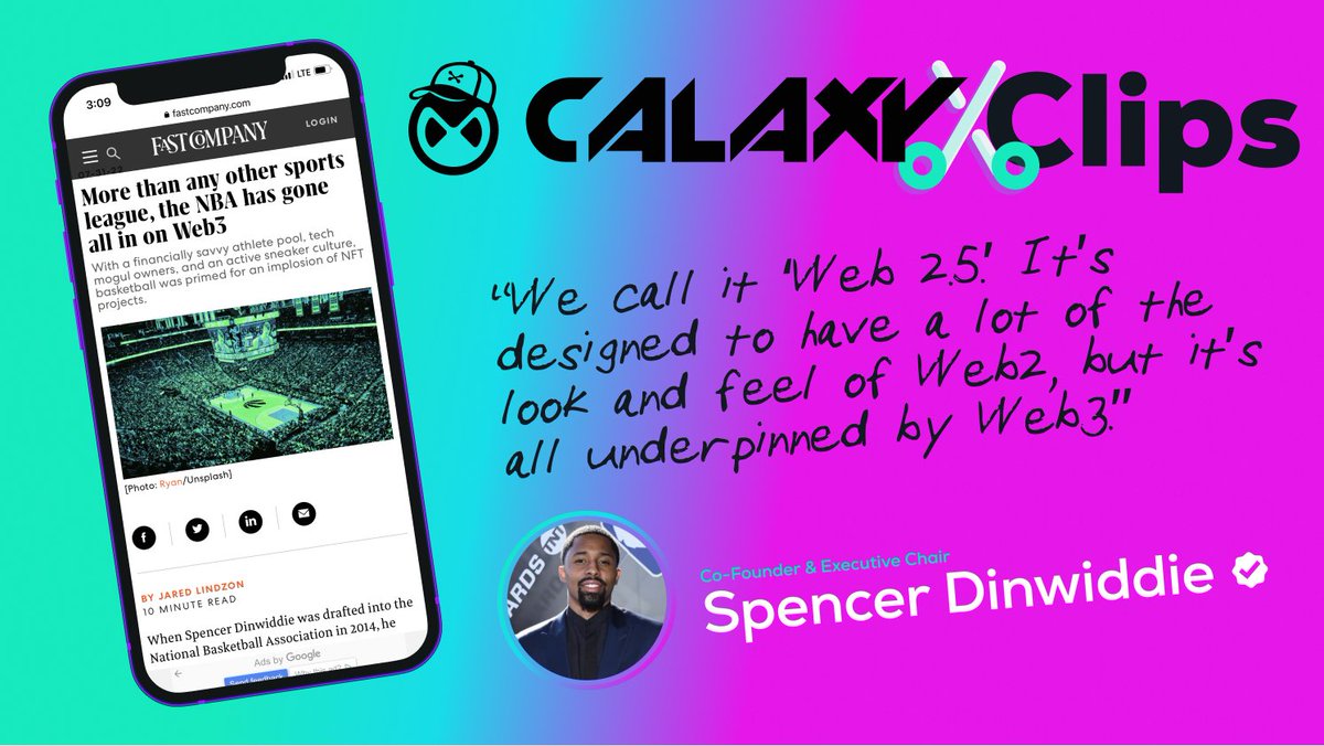 Calaxy Co-Founder & Executive Chair @SDinwiddie_25 talks all things Web3 (and Web2.5 😉) with @JLindzon of @FastCompany. 🔗 ••• bit.ly/3bpY5U7