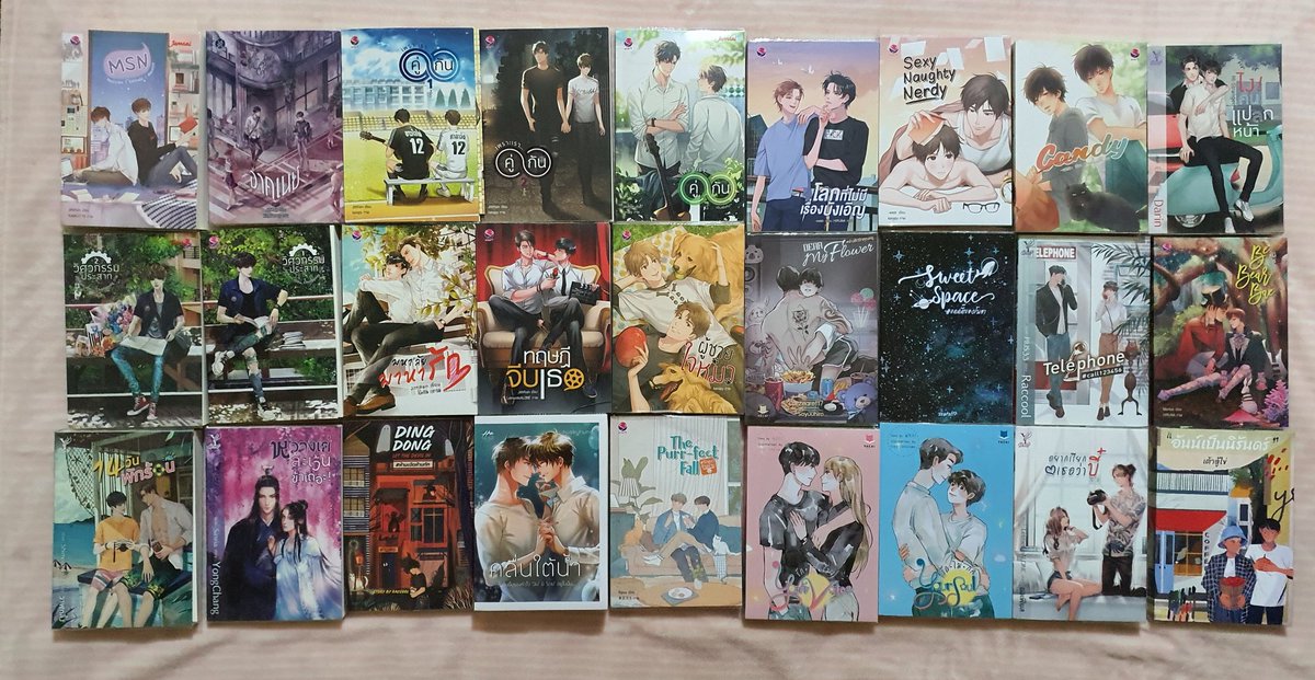 Xavitubbies's tweet photo. สนใจเล่มไหนเดมมาได้เลยค่ะ สภาพ 99%ทุกเล่ม บางเล่มยังไม่ได้เปิดอ่านเลยค่ะ ใส่ปกทุกเล่ม ส่งลทบ.ฟรี ขนส่งเอกชนเลือกเองได้ เดมมาคุยกันก่อนได้ค่ะ #ขายนิยายวาย #นิยายวายมือสอง #แนะนำนิยายวาย #นิยายวายมือสองสภาพดี #นิยายวาย https://t.co/Ee7tpLf057