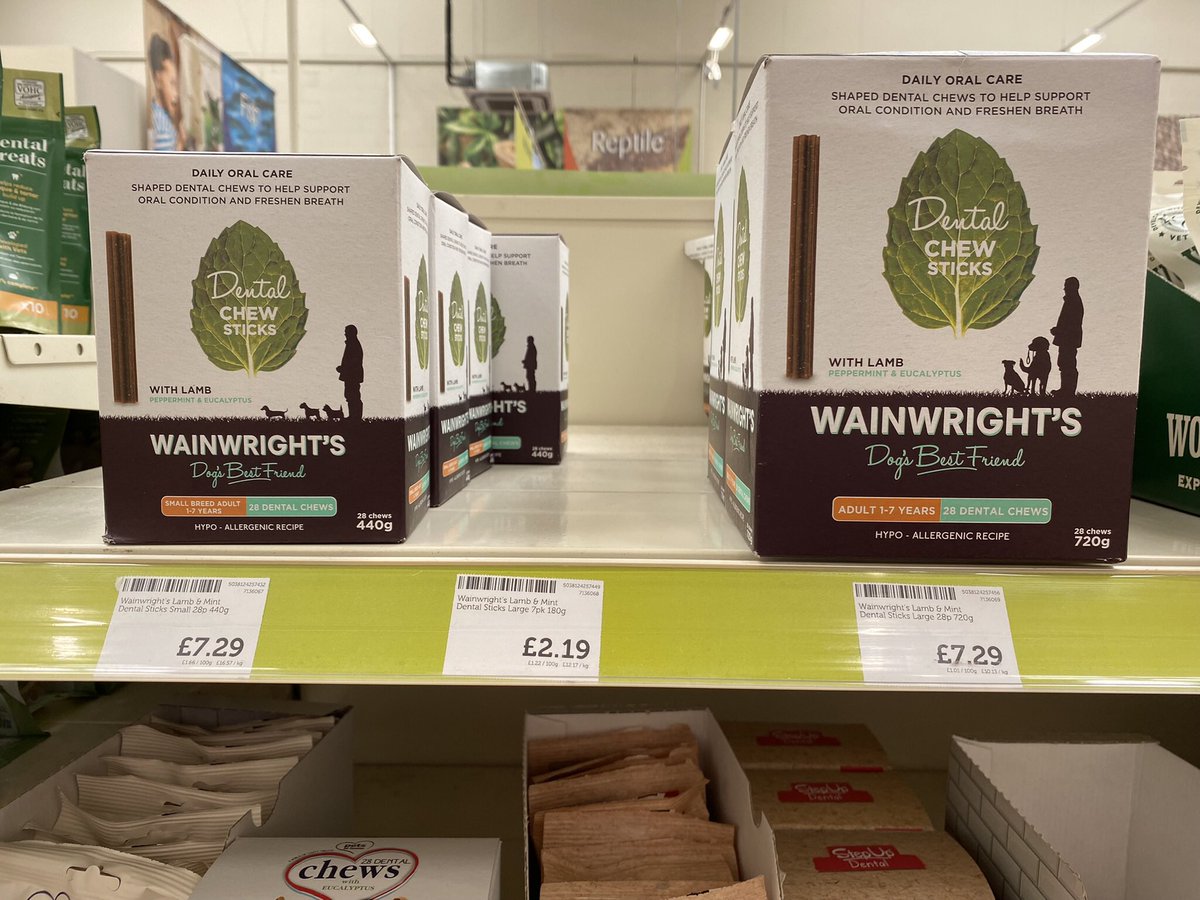 Jberg999's tweet photo. A question for @PetsatHome why is the 440g of Wainwright’s Dental Chew Sticks the same price as the 720g box? #CostOfLivingCrisis https://t.co/kei0y8fOY2