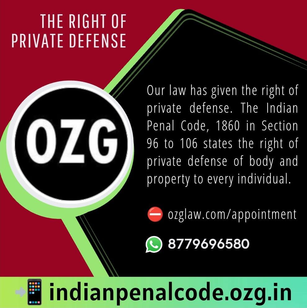 OzgLawBangalore's tweet photo. ☎️ https://t.co/i2yj3jtXmN

#IndianPenalCode (IPC) has given the right of #privatedefence to every individual. IPC #Section96 to #Section106 states the #law relating to the right of private #defence of #person &amp; #property. 

📲 https://t.co/uW5pum7IyM 

☎️ https://t.co/vLzewB4A1a https://t.co/WVocxPwxTs