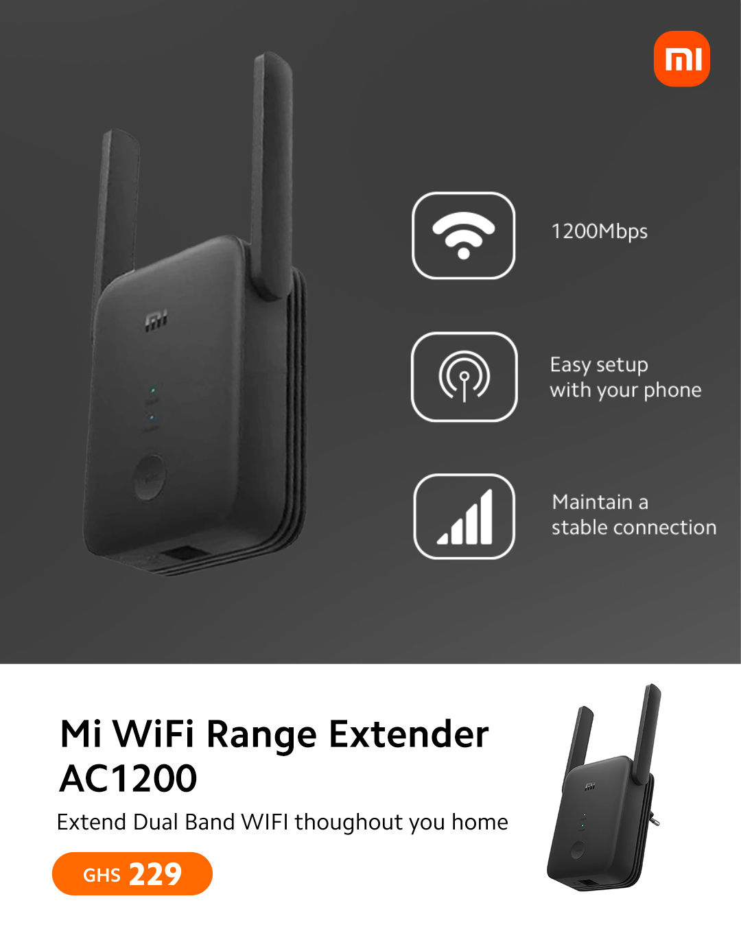 Xiaomi Mi WiFi Range Extender AC1200 –