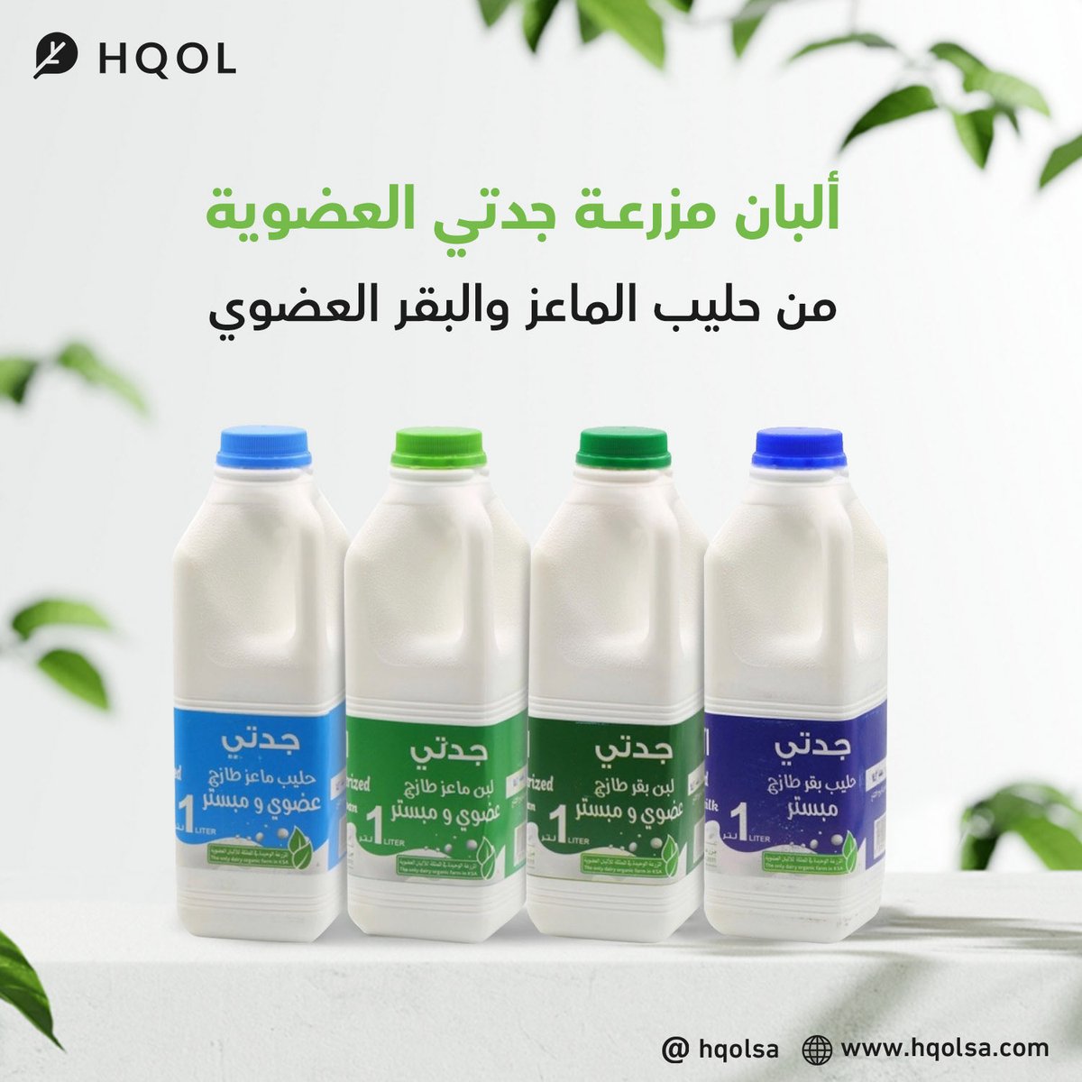 hqolsa's tweet photo. ألبان عضوية محلية من مزرعة جدتي العضوية في حقول💚

من حليب الماعز العضوي 🐐
ومن حليب البقر العضوي 🐄

- خالي من الهرمونات المضافة ✅
- ترعى المواشي بشكل حر في المزرعة العضوية 🌱
- غذاؤها عضوي خالي من المبيدات الحشرية والتعديل الوراثي ⚠️ 

اطلبها الحين👇
https://t.co/Sl2y8NxQ0H https://t.co/PG2Ygm5Jl3
