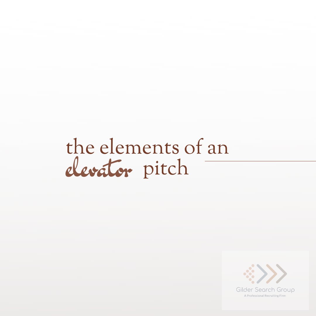 GilderSearch's tweet photo. Here are the four main elements of an elevator pitch!

.
.
.
.
#gildersearch #job #jobs #jobsearch #finance #financial #accounting #accountants #recruiting #recruiter #hiring #motivation #wesearchforyou https://t.co/mKpZCImPmj