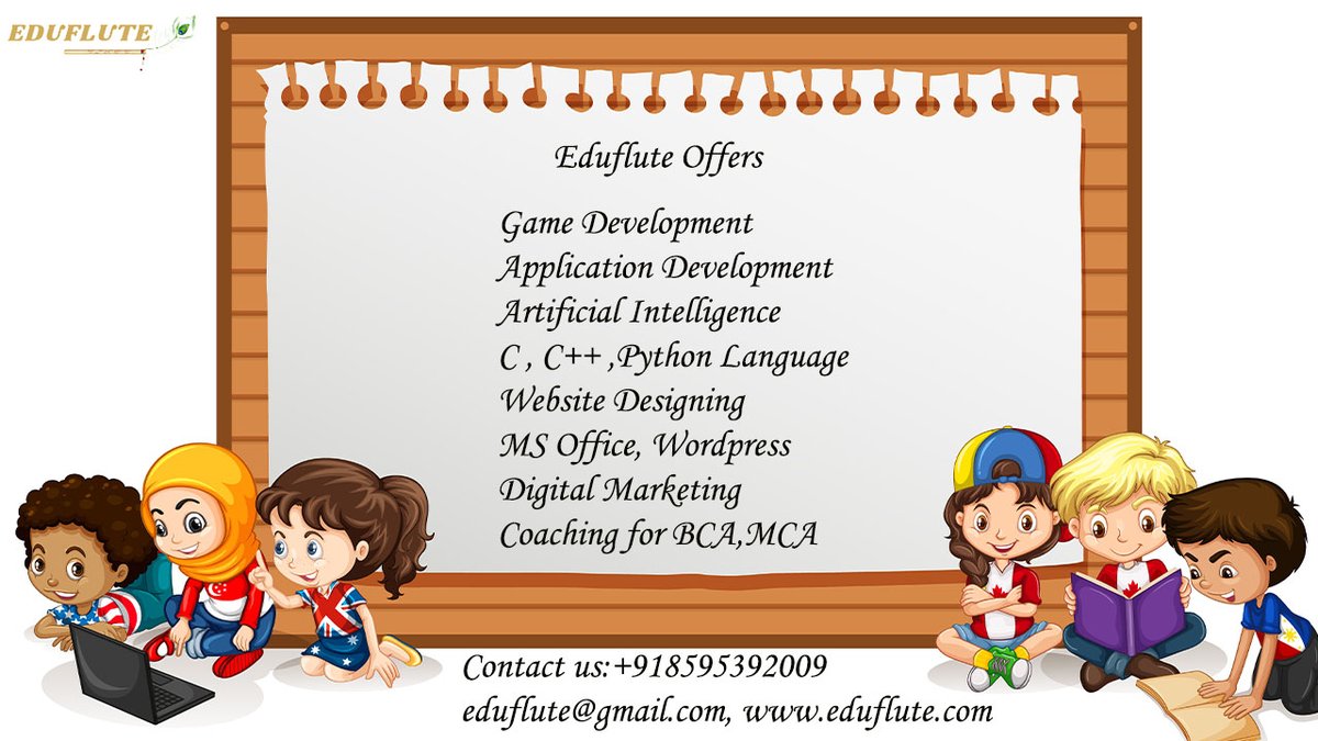 ShilpaChugh11's tweet image. Coding Classes For All Grades
#codingfaculty #onlineteacher #websitedesigning #pythonfaculty  #eduflute #shilpathakur #shilpa #shilpachugh #advancedexcel #seo #digitalmarketing  #clanguage 
superprof.co.in/best-computer-… eduflute@gmail.com +91-8595392009 eduflute.com