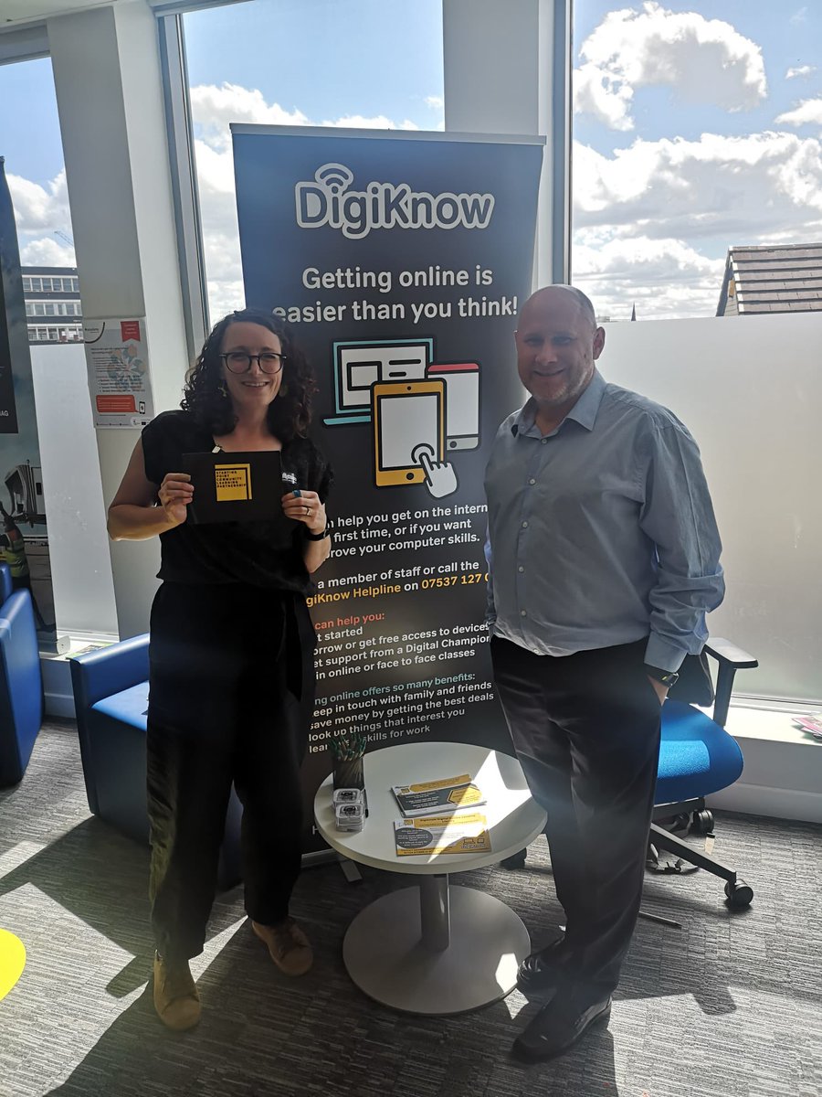 Thanks @dwp for inviting us to today’s #stockport job fair. <a href="/ClaraSPDigital/">Clara Starting Point</a>  has been talking #digiknow lending library <a href="/GoodThingsFdn/">Good Things Foundation</a> databank, digital skills and volunteering. Thanks to <a href="/BeeversNick/">NICK BEEVERS</a> for giving us the opportunity to get #digiknow out there 💻 #digitalstockport.