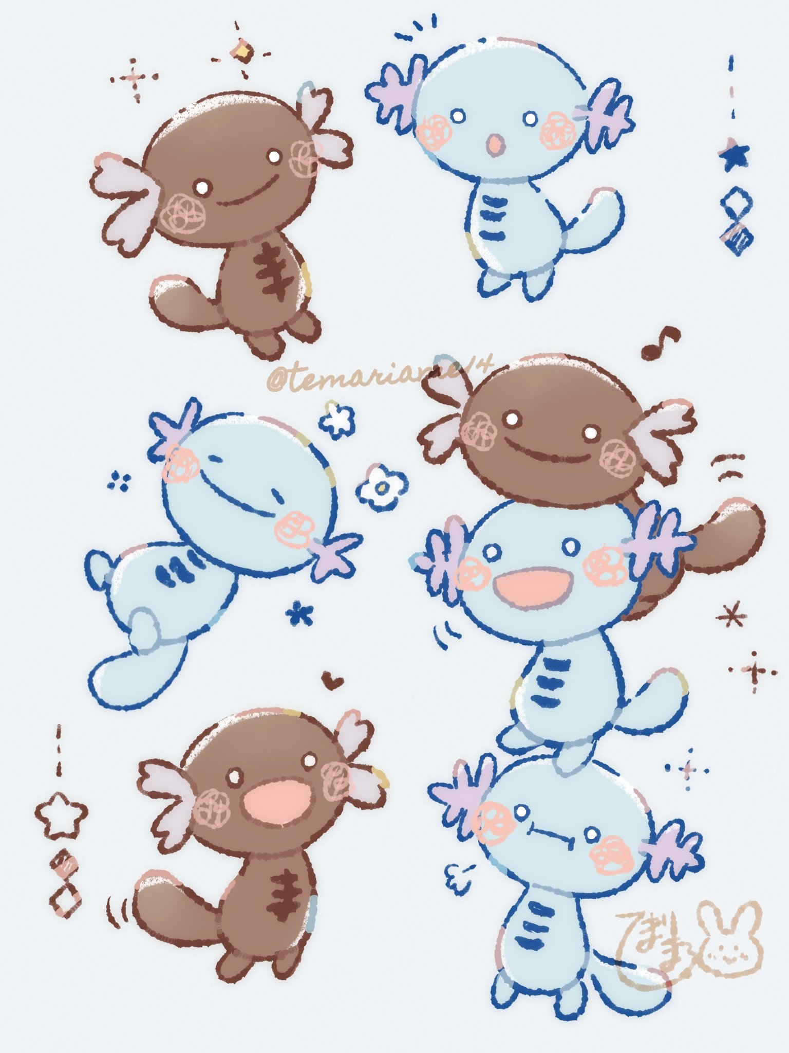 てまりまろ ウパーちゃんとパルデアウパーちゃん ポケモンsv T Co Uyk3be5qit Twitter