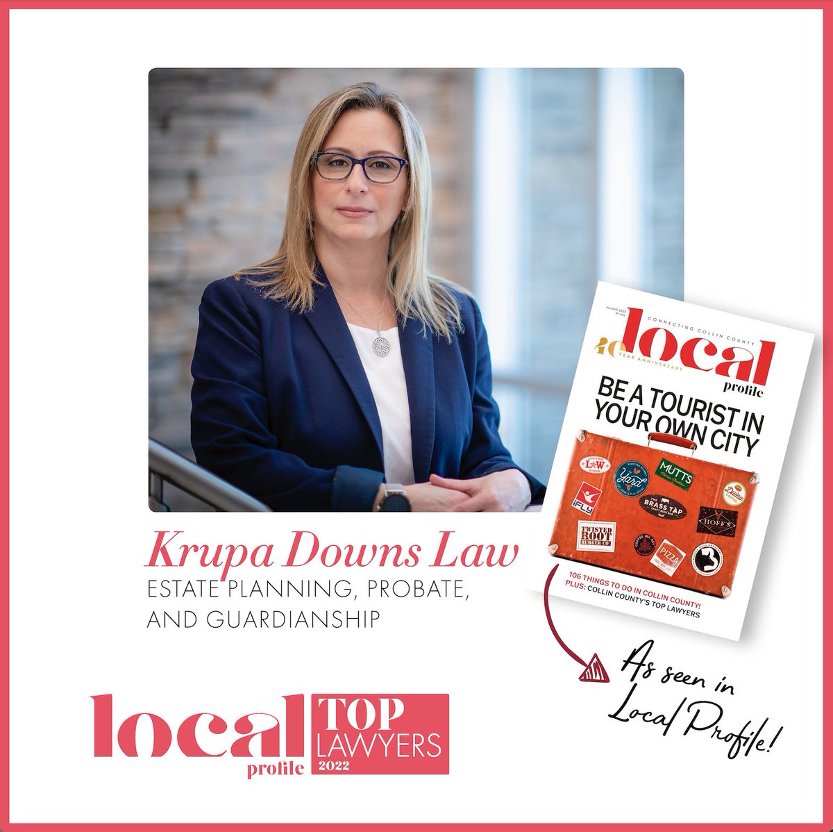 ChrisKDowns's tweet image. Thank you to Local Profile for the feature in the July/August edition! I hope you got a copy 🙂 You can find me on page 68!

Flip through the digital version here!
qgdigitalpublishing.com/publication/?m…

#localprofile #localmagazine #collincounty #localprofilemagazine #texaslawyer