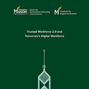 MasonGovCon's tweet photo. @GeorgeMaxonBiz @MasonGovCon @GMUDigitalInnov Report, Trusted Workforce 2.0 &amp; Tomorrow's Digital Workforce. Results of a workshop on TW 2.0 implementation and to support the cleared government contracting workforce. Report link, https://t.co/PptW0Tqp1x - https://t.co/JTvE2ZhfCl https://t.co/HyAxpnL2Jy
