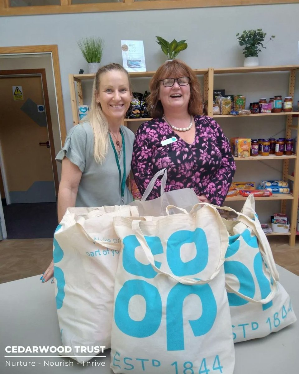 CedarwoodTrust's tweet photo. Ceri Finn (@FinnCeri), member Pioneer Coordinator for the North East, visited Cedarwood yesterday with a food donation from the @coopuk.

The food (all fresh and untouched) was left over from a barbecue held by the @TynemouthScouts, and they wanted it to go to a good cause. https://t.co/2jkPvX7QFo