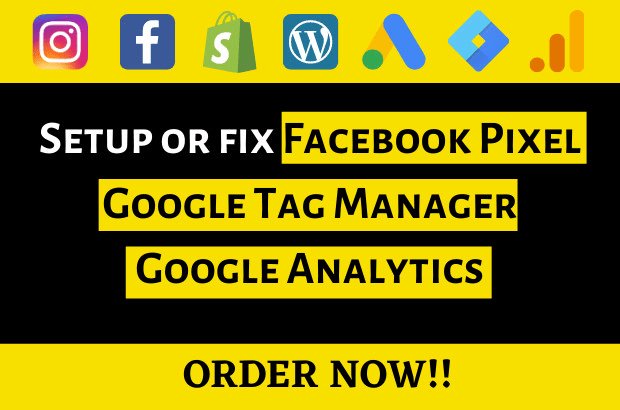 amtahmina67's tweet photo. I will set up, and fix your Google Tag Manager, Facebook Pixel, Google Analytics, or Google Ads Conversion Tracking.
#fbpixel #googleanalytics #tagmanager #googletag #facebookpixel #googleads #google #shopify #dropdhipping https://t.co/EfDMHnbpLH
