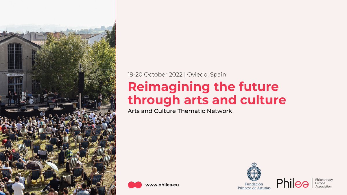 Save the date! 

Convinced that creativity, arts and culture are a key driver for social change, our Arts and Culture Thematic Network is holding a meeting on the topic in Oviedo, hosted by <a href="/fpa/">Fundación Princesa de Asturias</a>, on 19-20 October 2022.

bit.ly/3bvG6eX
