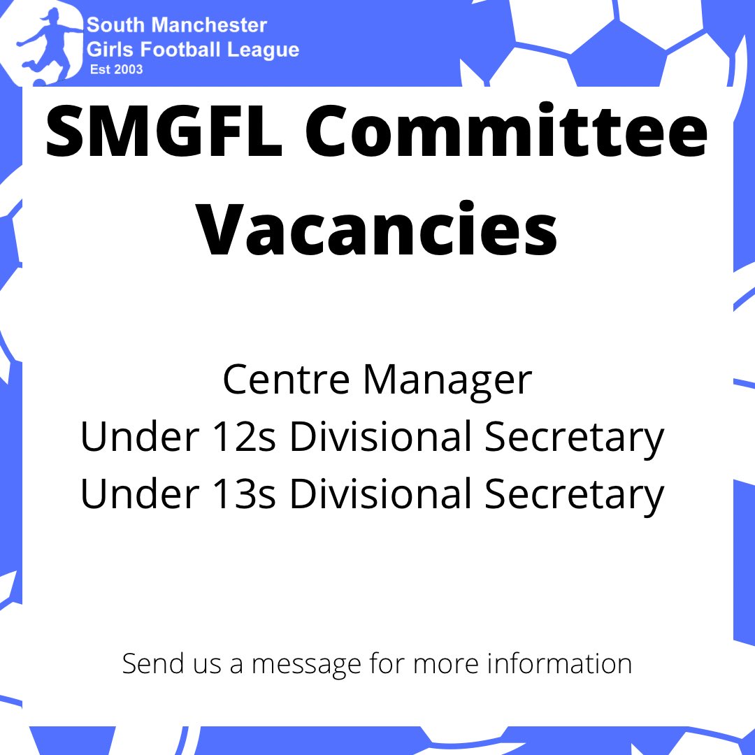 Has the lionesses win inspired you?
We have 3 vacancies available on the SMGFL committee. DM for more info