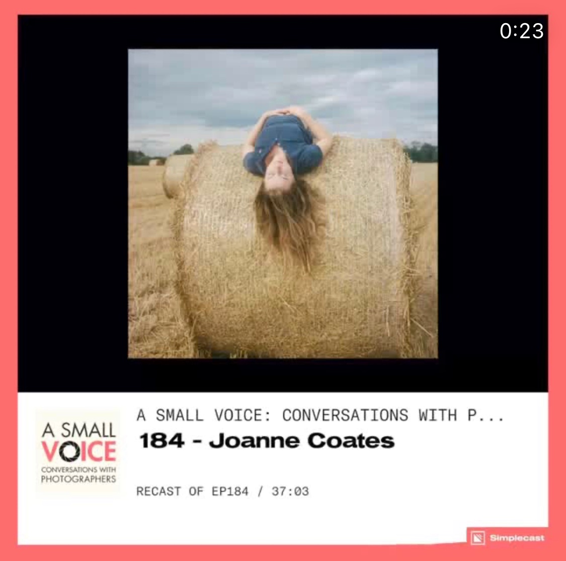 Big thank you to A Small Voice, Ben Smith, for inviting me on the podcast. Talking class, new work, &amp; personal vs political. More info here bensmithphoto.com/asmallvoice/
