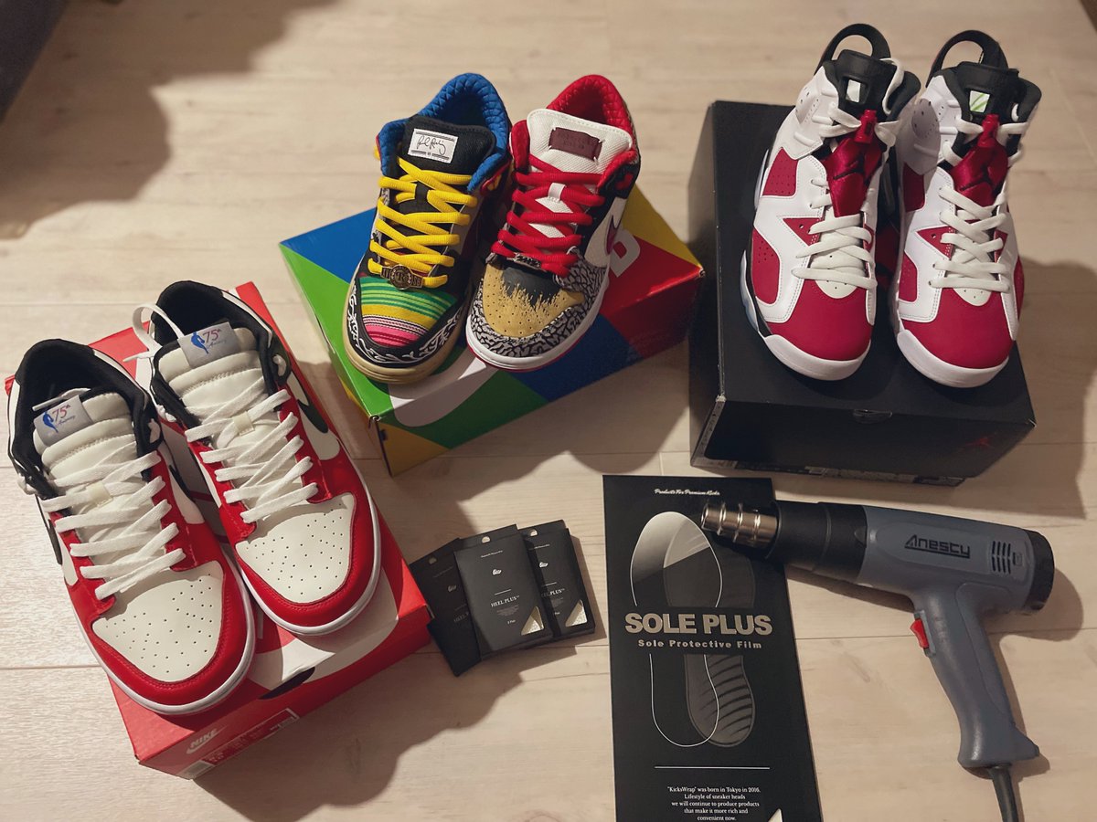 9c9e9l9's tweet photo. 来週お預かり品受け渡しだからゆっくり施工始めていきますかね😏����👟🔥

"ワット・ザ・ポール・ロドリゲス"美しすぎて眩しい🤩✨💯

#NIKE
#SBDUNK
#DunkL
#AirJordan6
#KicksWrapSOLEPLUS
#KicksWrapHEELPLUS https://t.co/ceqeLCqYhl