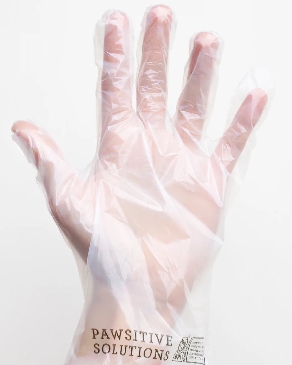 PawsitiveSco's tweet photo. ✔BPI certified! Truly #compostable, green bin approved gloves. Breaks down in industrial compost in 3 months. 
✔Food Safe.
✔One size fits most. 
✔Pack of 100 gloves or 50 pairs.
✔Great for an extra layer of protection when running errands. https://t.co/j0mrIddKX6