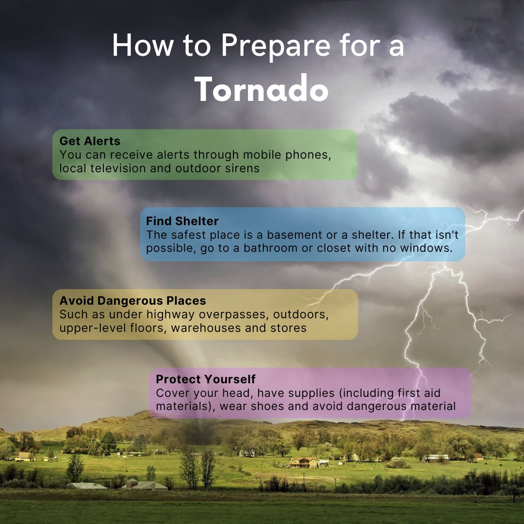 heartzapsafety's tweet photo. You can survive a tornado if you follow safety precautions. Here are some important tips to help keep you and your family safe!

#tornado #safety #summer #firstaid #health #tips #kw #cambridge #northbay https://t.co/33yxBfpxSQ