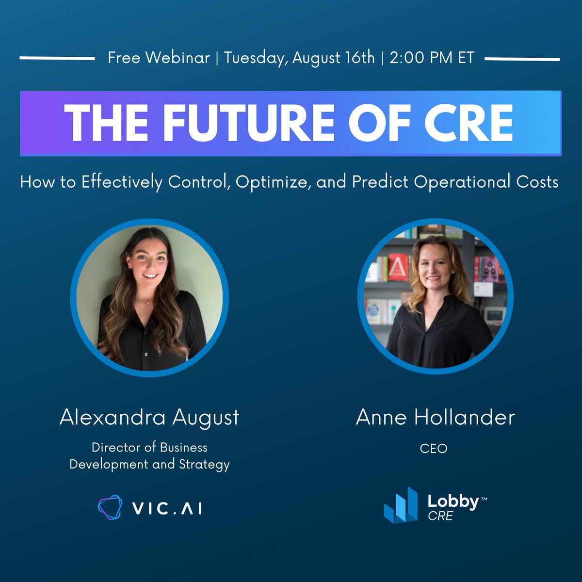 lobby_cre's tweet photo. Alexandra August from @VicDotAi and the CEO of Lobby CRE, Anne Hollander, are sharing tips to centralize your operations and develop operational efficiencies within your organization. 

Sign up for our best practice #webinar to learn more: https://t.co/R3HxVIf3eT #assetmanagement https://t.co/jFCrf2zqa6