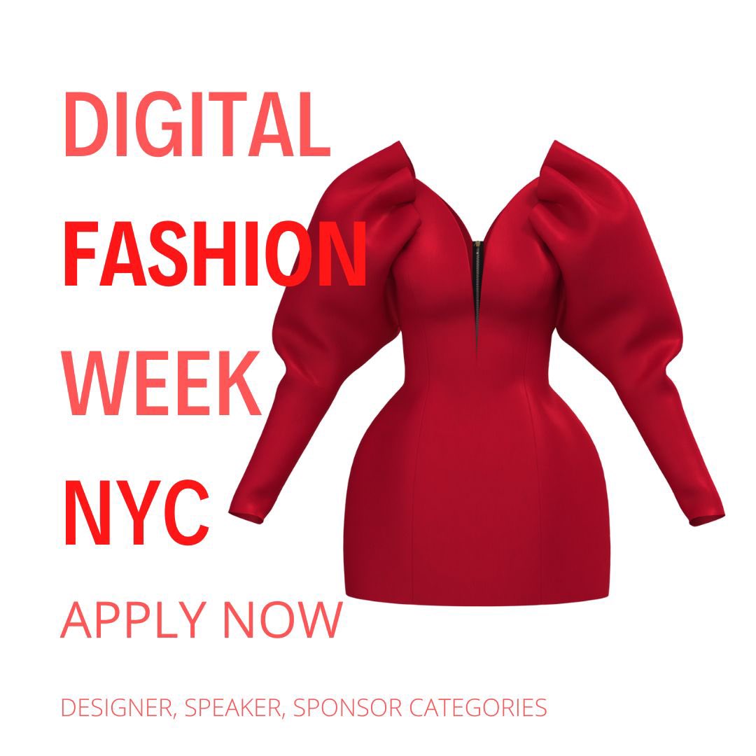 Apply to show your at Digital Fashion Week NY #VirtualTryOn, #AR, #Metaverse exhibitions, and #NFT drops! Show dates Sept 8-11.

Apply here: digitalfashionweek.nyc/digital-fashio… 

🪡Work by Ilona Song