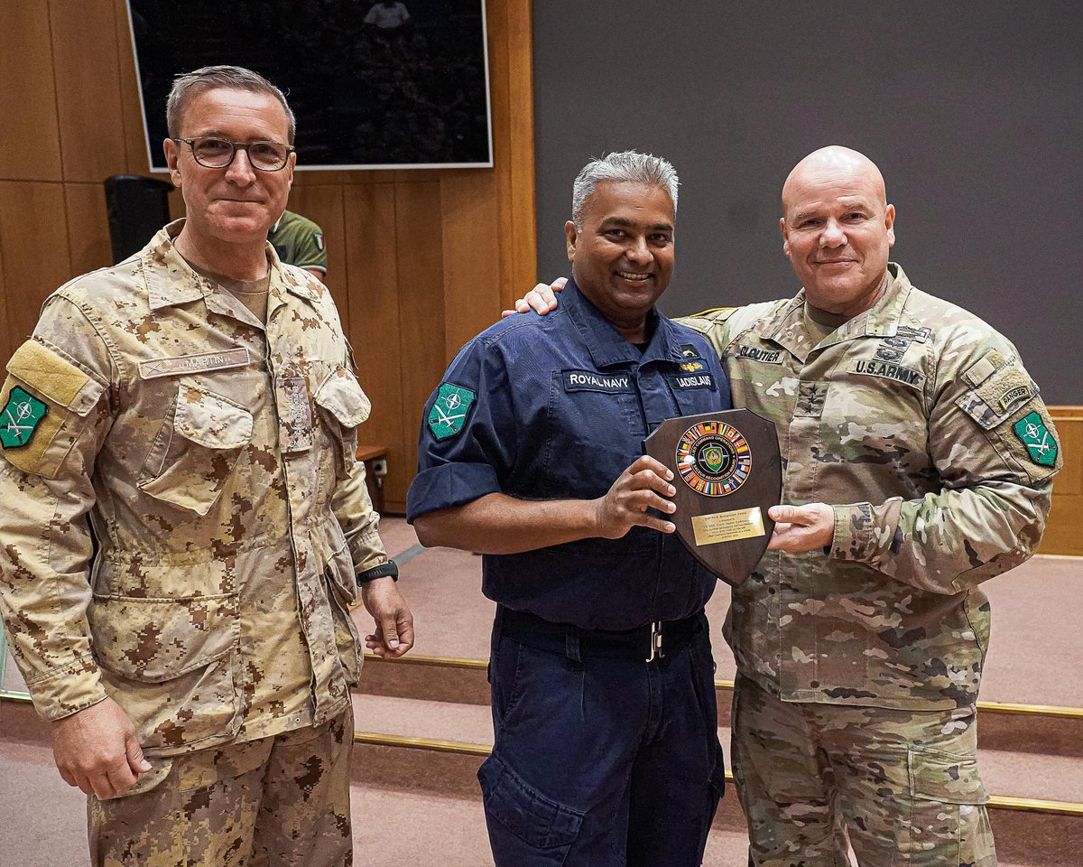 NATO Allied Land Command (@landcmd) on Twitter photo SACEUR RECOGNITION AWARD ๐
A <a href="/RoyalNavy/">Royal Navy</a> officer at LANDCOM?  It's true, and we have the best one!
CDR Cecil James Ladislaus ๐ฌ๐ง was presented the SACEUR Recognition Award by LANDCOM commander <a href="/USArmy/">U.S. Army</a> LGEN Roger Cloutier Jr. ๐บ๐ธ and CSEL <a href="/CanadianArmy/">Canadian Army</a> CWO Georges Martin ๐จ๐ฆ SACEUR RECOGNITION AWARD ๐
A <a href="/RoyalNavy/">Royal Navy</a> officer at LANDCOM?  It's true, and we have the best one!
CDR Cecil James Ladislaus ๐ฌ๐ง was presented the SACEUR Recognition Award by LANDCOM commander <a href="/USArmy/">U.S. Army</a> LGEN Roger Cloutier Jr. ๐บ๐ธ and CSEL <a href="/CanadianArmy/">Canadian Army</a> CWO Georges Martin ๐จ๐ฆ