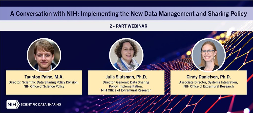 NINDStrials (@nindstrials) on Twitter photo Registration is now open for a 2-part webinar series about the new NIH data management and sharing policy! Join <a href="/NIHgrants/">This account is no longer active.</a> & <a href="/NIH_OSP/">NIH Office of Science Policy</a> on 8/11 and 9/22: bit.ly/DMS-Webinars Registration is now open for a 2-part webinar series about the new NIH data management and sharing policy! Join <a href="/NIHgrants/">This account is no longer active.</a> & <a href="/NIH_OSP/">NIH Office of Science Policy</a> on 8/11 and 9/22: bit.ly/DMS-Webinars