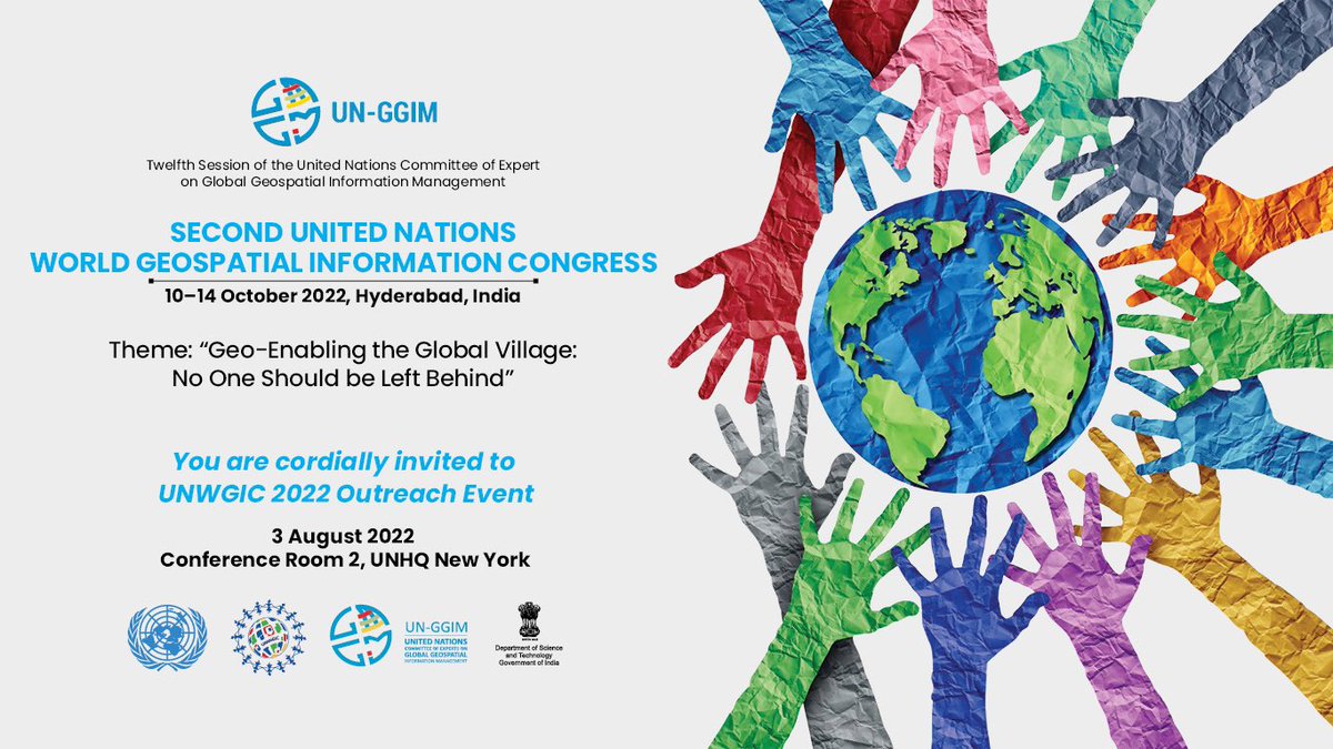 UN-GGIM (@unggim) on Twitter photo TODAY: #UNWGIC 2022 Outreach Event - a side event at the 12th session of <a href="/UNGGIM/">UN-GGIM</a> will discuss & promote the 2nd <a href="/UN/">United Nations</a> World Geospatial Information Congress, 10-14 Oct 22 in Hyderabad, India.
<a href="/UNGGIM/">UN-GGIM</a> <a href="/UNGGIMAmericas/">UN-GGIM:Americas</a> <a href="/UNGGIMEurope/">UN-GGIM: Europe</a> <a href="/UNStats/">UNStats</a> <a href="/IndiaDST/">DSTIndia</a> <a href="/UN/">United Nations</a> <a href="/GeospatialM/">GW Events</a> @geoworldmedia TODAY: #UNWGIC 2022 Outreach Event - a side event at the 12th session of <a href="/UNGGIM/">UN-GGIM</a> will discuss & promote the 2nd <a href="/UN/">United Nations</a> World Geospatial Information Congress, 10-14 Oct 22 in Hyderabad, India.
<a href="/UNGGIM/">UN-GGIM</a> <a href="/UNGGIMAmericas/">UN-GGIM:Americas</a> <a href="/UNGGIMEurope/">UN-GGIM: Europe</a> <a href="/UNStats/">UNStats</a> <a href="/IndiaDST/">DSTIndia</a> <a href="/UN/">United Nations</a> <a href="/GeospatialM/">GW Events</a> @geoworldmedia