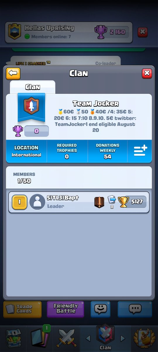 Morningstar_CR's tweet photo. ‼️Be careful , biggest scammer in cr community @homand_baptiste @TeamJocker1 ‼️Fake rewards and no payments in the clan + in the semi professional team.Baptiste owes me 200€ that he said he'd pay me months back and to other players too‼️Support this tweet so that his scam ends‼️ https://t.co/BdceZxXNad