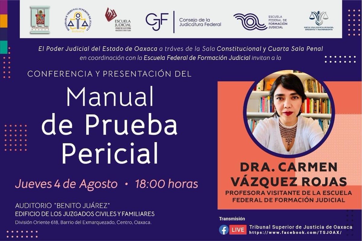 macavaro17's tweet photo. Mañana presentamos los manuales de razonamiento probatorio y prueba pericial en Oaxaca. ¿Quién nos acompaña? https://t.co/TeeO2tSWiK