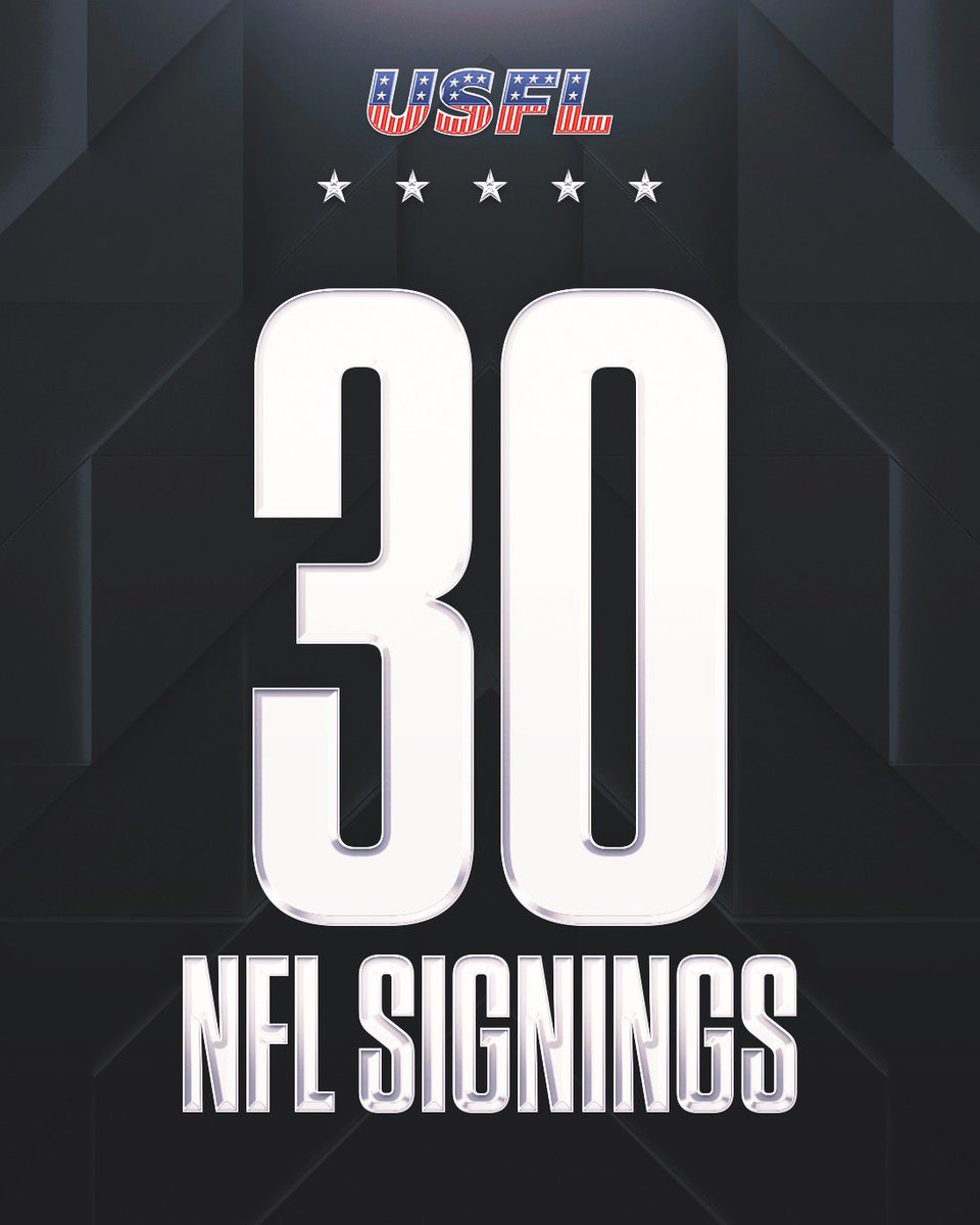 There has officially been 3️⃣0️⃣ USFL players to sign with an NFL team.

(&amp; more to come 😏)