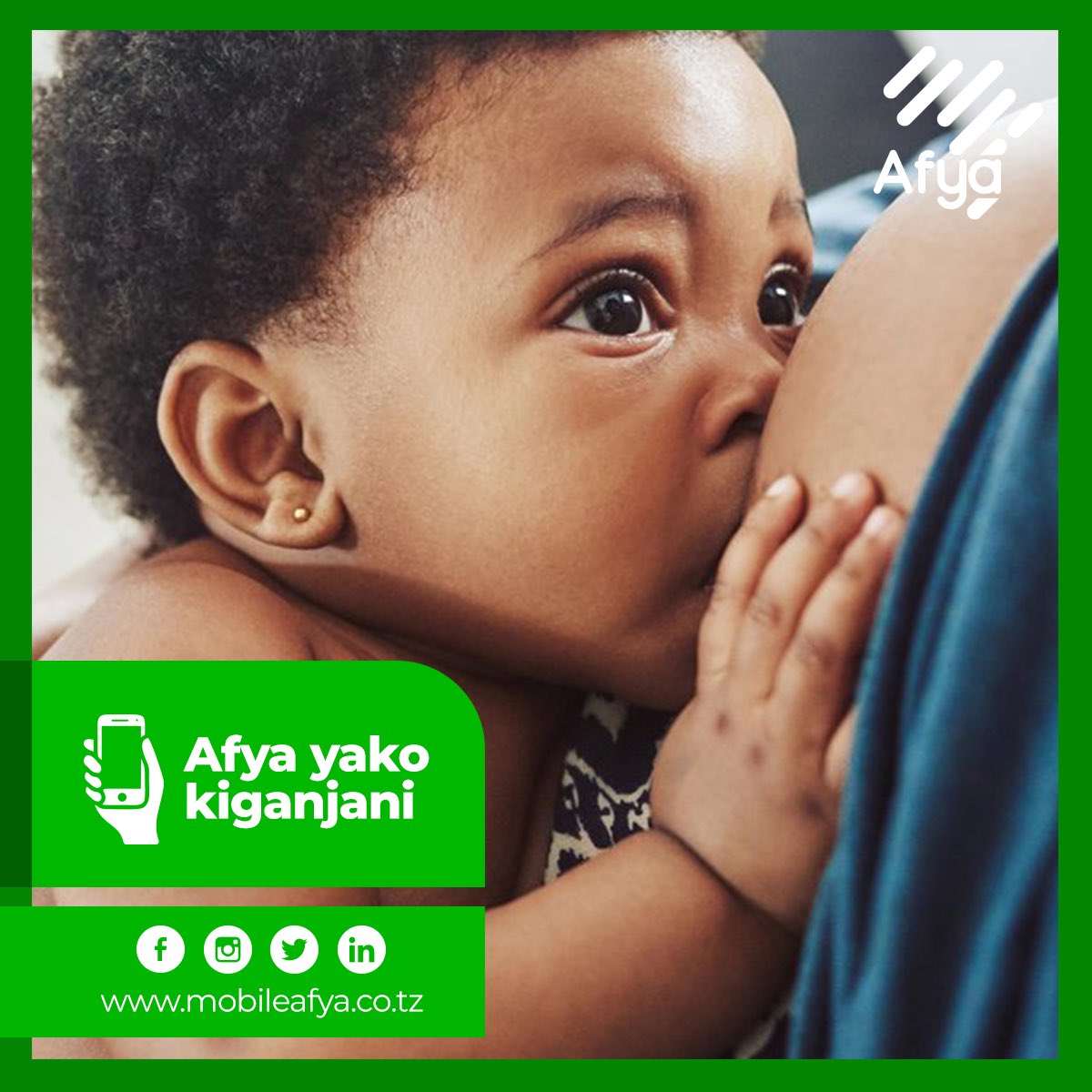 mobileafya's tweet photo. Tarehe 1 hadi 7 August huwa ni wiki ya unyonyeshaji duniani. Leo ni siku ya tatu na tunapenda kusikia unachojua kuhusu faida za unyonyeshaji kwa mama na mtoto wake, umeshasikia mangapi kuhusu hili?
#afyayakokiganjani #mobileafya #wikiyaunyonyeshaji https://t.co/oIEPTsYons
