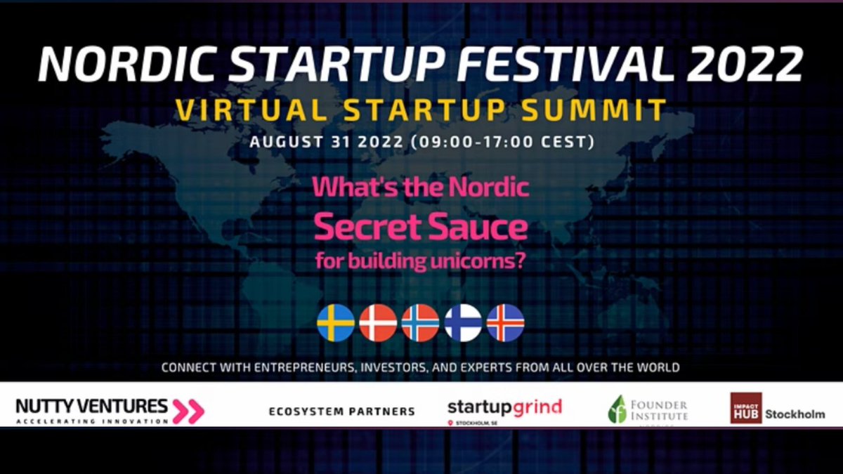 Join the Nordic Startup Festival, Aug 31. Our featured speakers from Invest Stockholm on: 
➡️The Secret Formula of Stockholm - <a href="/annagissler/">Anna Gissler</a>, CEO.
➡️Enabling Female Founders in the Nordics - Ariane Pousette, Proejct Manager Startups.
Sign up: lnkd.in/dSkYHpB9

#sthlmtech