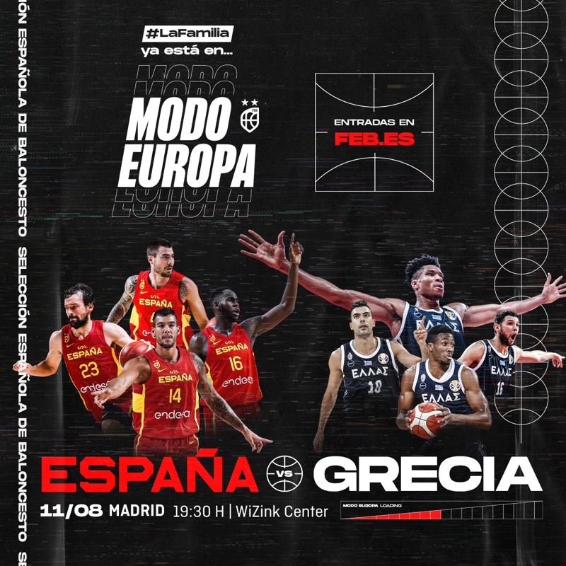 GIGANTESbasket's tweet photo. 🚨 SORTEO 🚨

🎁 ¡Regalamos 2⃣ entradas dobles para el ESPAÑA vs GRECIA del 11 de agosto en el WiZink Center!

¿Qué debes hacer?

1⃣ RT este tweet
2⃣ Menciona en las respuesta a la persona con la que irías

#ModoEuropa | #SelMas🇪🇸