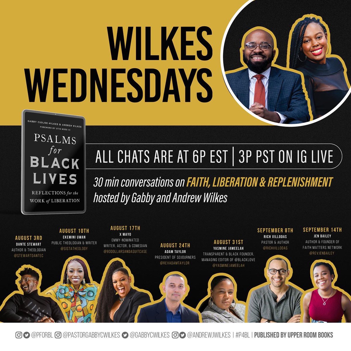 drgabbycwilkes's tweet photo. @pforbl was always meant to be a communal text. TODAY we launch #WilkesWednesdays: weekly 30 min conversations on themes of faith, love, &amp; liberation w/some of our favorite people. We kick off w/the incredible, @stewartdantec! Today only our talk will begin at 5pm EST (not 6 est) https://t.co/p7VcxZpbQ4
