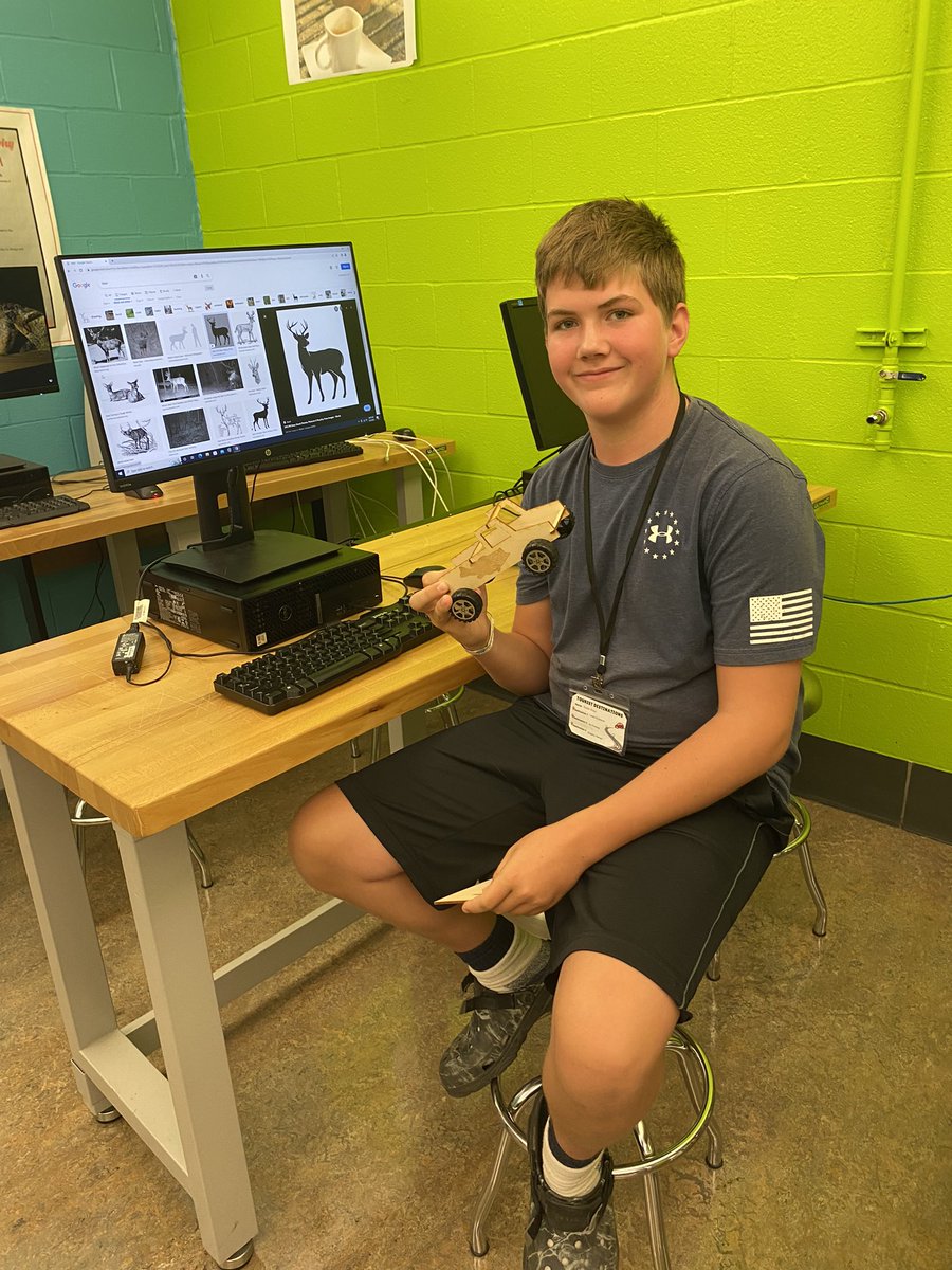 NewCastleAreaSD's tweet photo. Check out the awesome laser engraved trucks and phone stands students made on their STEAM Road Trip at today’s #NCASDTinkerTank! 👍 https://t.co/xEoSLSI6Db