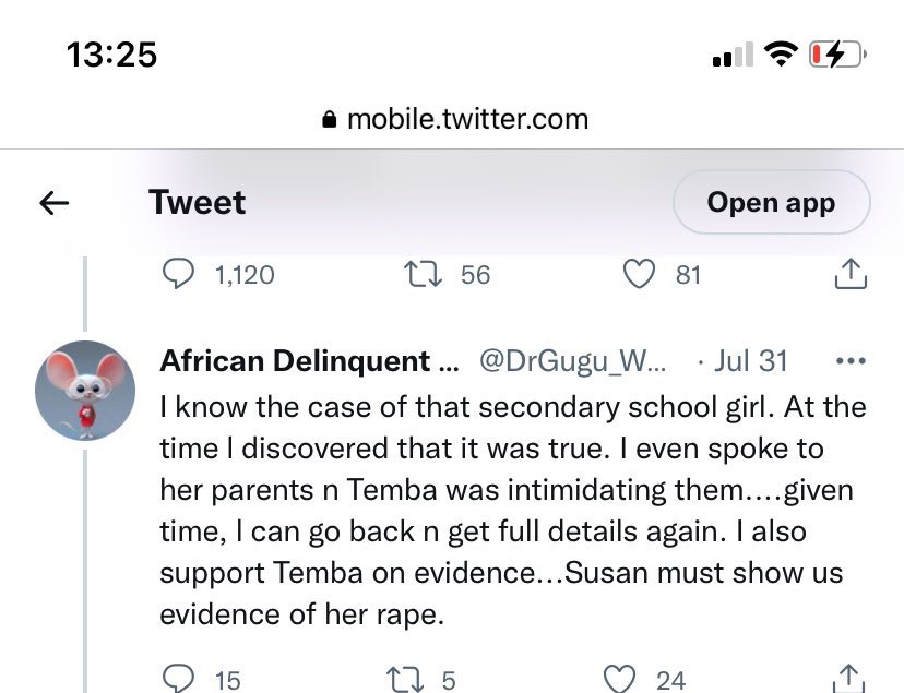 MamoyoT's tweet photo. @TembaMliswa you now have two pending murder cases hanti, munhu haangofi Temba๐ง๐ง๐ง @mutami_susan needs to be protected from these evil human beings!!! #JusticeForSusanMutami https://t.co/9HcTdb8sc8