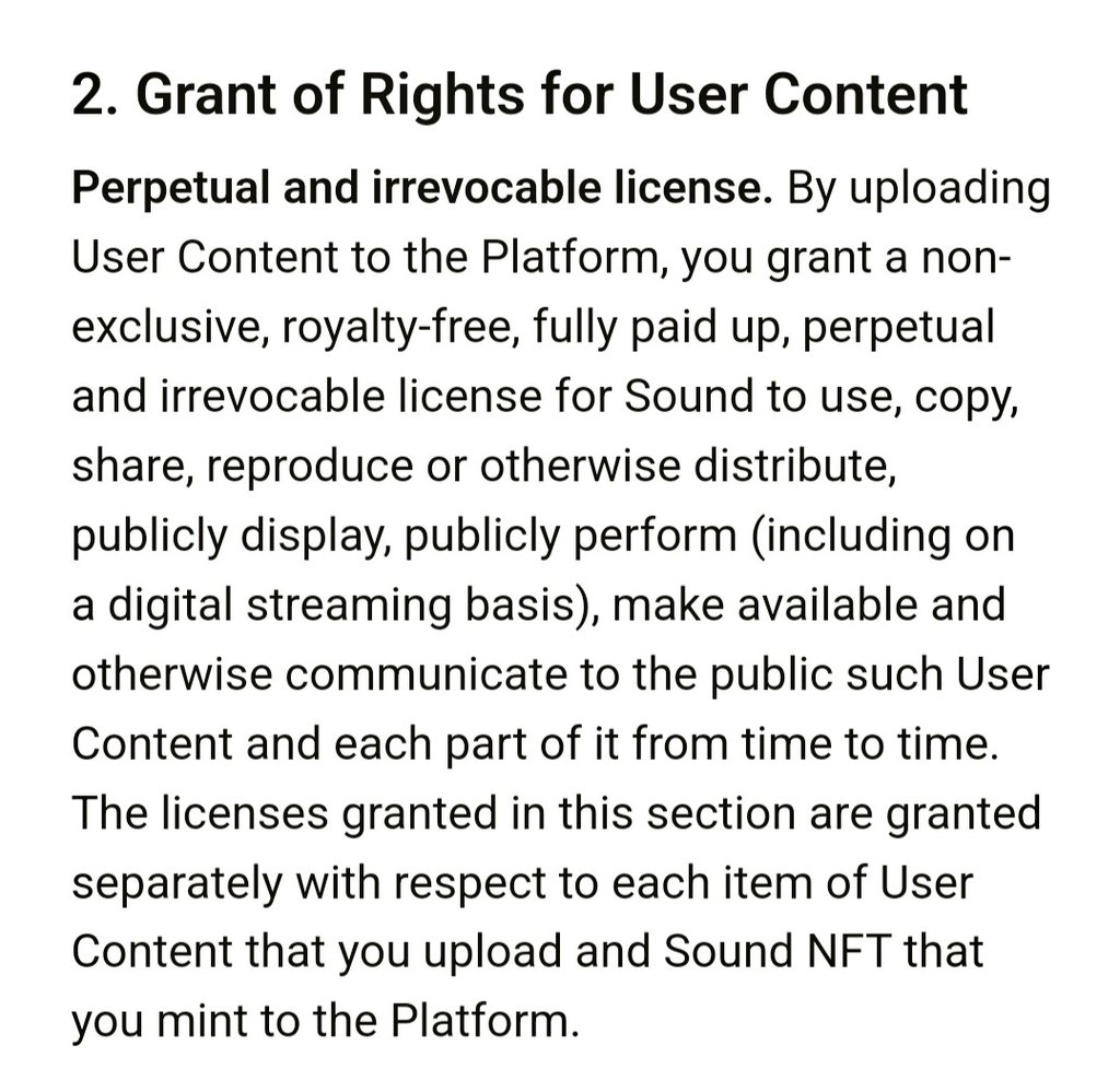TheDFreshmaker's tweet photo. Y'all enjoyed reading some music NFT platform Terms and Conditions with me yesterday, let's do it again. How does this one make you feel? https://t.co/ocxMXdumeZ
