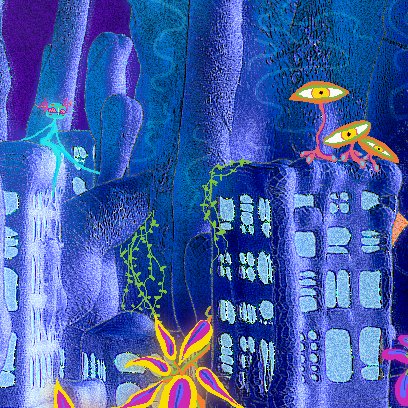 anemalFTM's tweet photo. "Umancitees" is our next artwork for the tribute to uman Friday evening at the Tombheads auctions. By zooming in we can see a bituman perched at the top of uman temple. @tombheads @worldofumans 💜🏙️
#NFTCommunity #Bituman #Uman #Tribute #NFTartist #anemale #Citees $FTM https://t.co/Y2UA6a3xZe