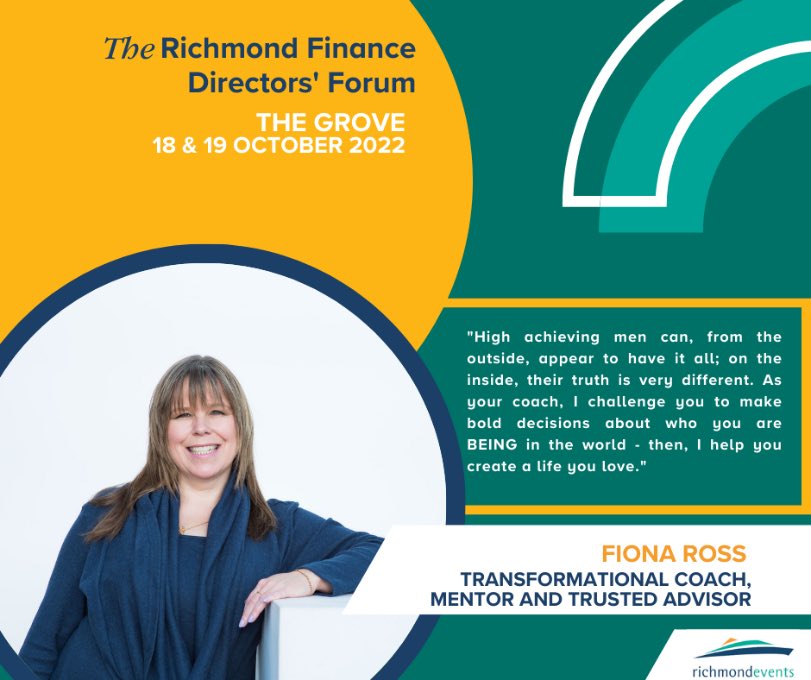 We are thrilled to announce our Personal Development speaker at October’s <a href="/TheFDForum/">The Richmond Finance Directors' Forum</a> –<a href="/FIONA_RO5S/">FIONA ROSS Coaching for Men</a>

We invite senior finance professionals to attend the forum – please request a complimentary invitation by contacting Georgia at gbrown@richmondevents.com.

#TheRichmondFDForum