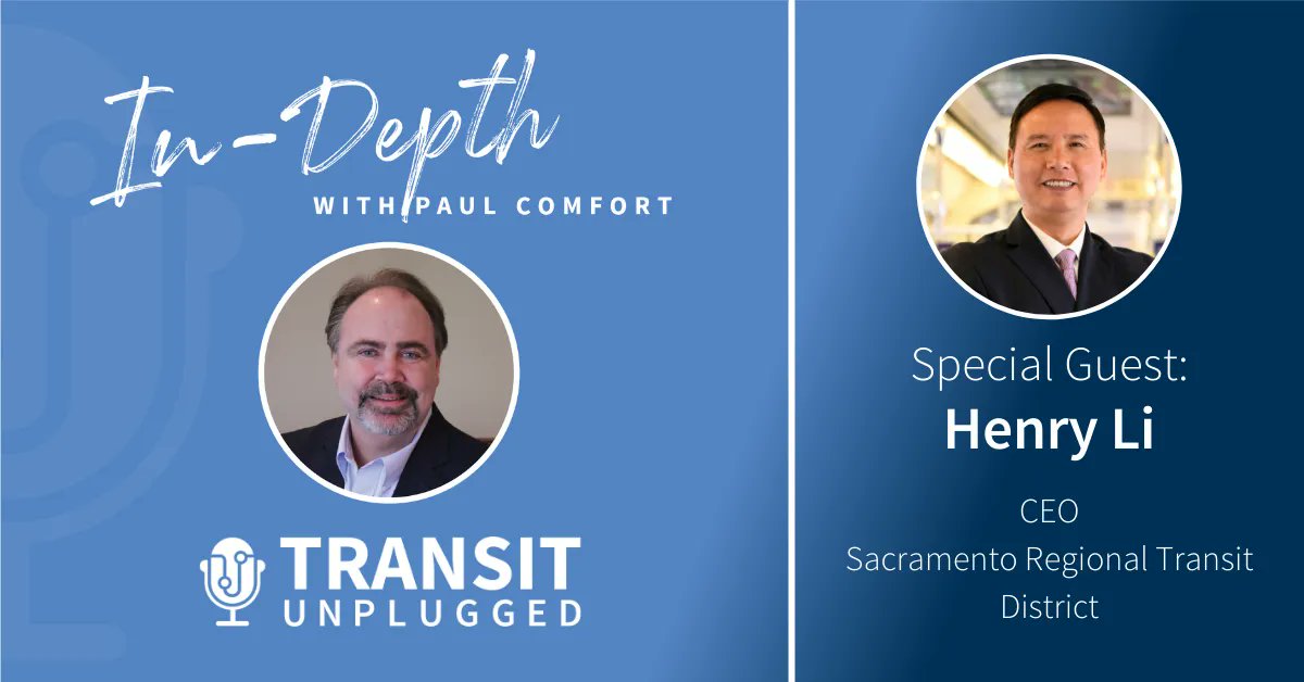 TransitUnplug's tweet photo. On @TransitUnplug, we chat w/ Henry Li of @RideSacRT. @sacrt_henry launched the first #microtransit pilot in the U.S. &amp; ensured pay #equity across the agency. Listen to learn about the microtransit solution, light rail, &amp; the new #payment systems at SacRT: https://t.co/v7gwdTuKhd https://t.co/S9809Huhq7