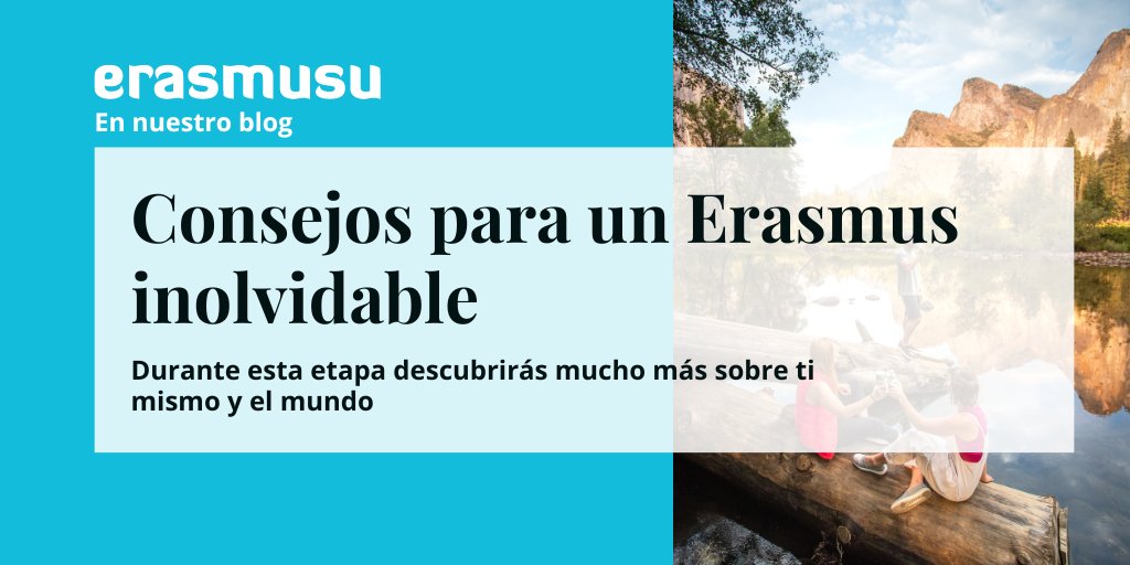 Erasmusu_ES's tweet photo. El Erasmus es una de las experiencias más significativas en la vida de un estudiante y si tienes la oportunidad de vivirlo, aprovecharla al máximo te hará madurar y crecer 🌱

Aquí van nuestros 🔝 tips para hacer del Erasmus una experiencia inolvidable ➡️ https://t.co/vMdDTKS7G0 https://t.co/CzLEI39PV0