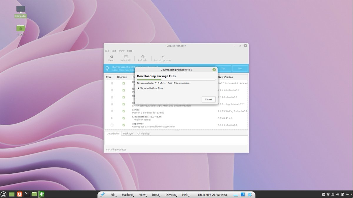 TheMid70s's tweet image. Good Morning, Vanessa. 

@Linux_Mint @virtualbox #linux #linuxmint 
#linuxmint21 #vanessa #cinnamon #virtualbox
