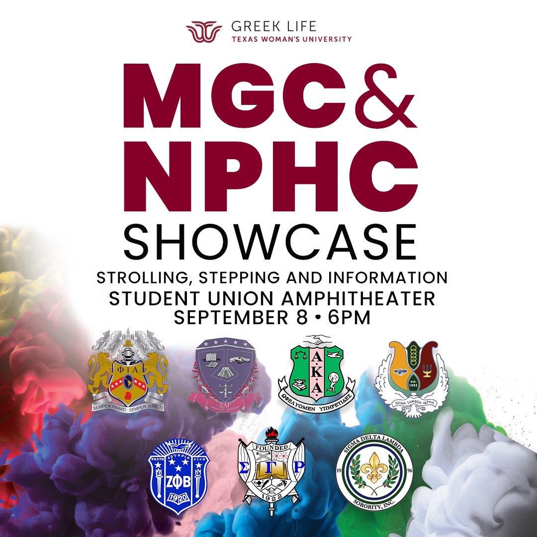 Mark your 🗓 for this years’ MGC &amp; NPHC showcase! #TWUGreeks #TWUevents #TxWomans