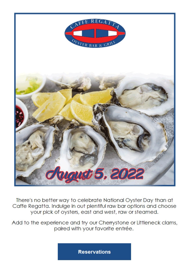 CaffeRegatta's tweet photo. Celebrate National Oyster Day at Caffe Regatta!?? https://t.co/aEVLDB6Fh9 https://t.co/nXw7KzZPgT