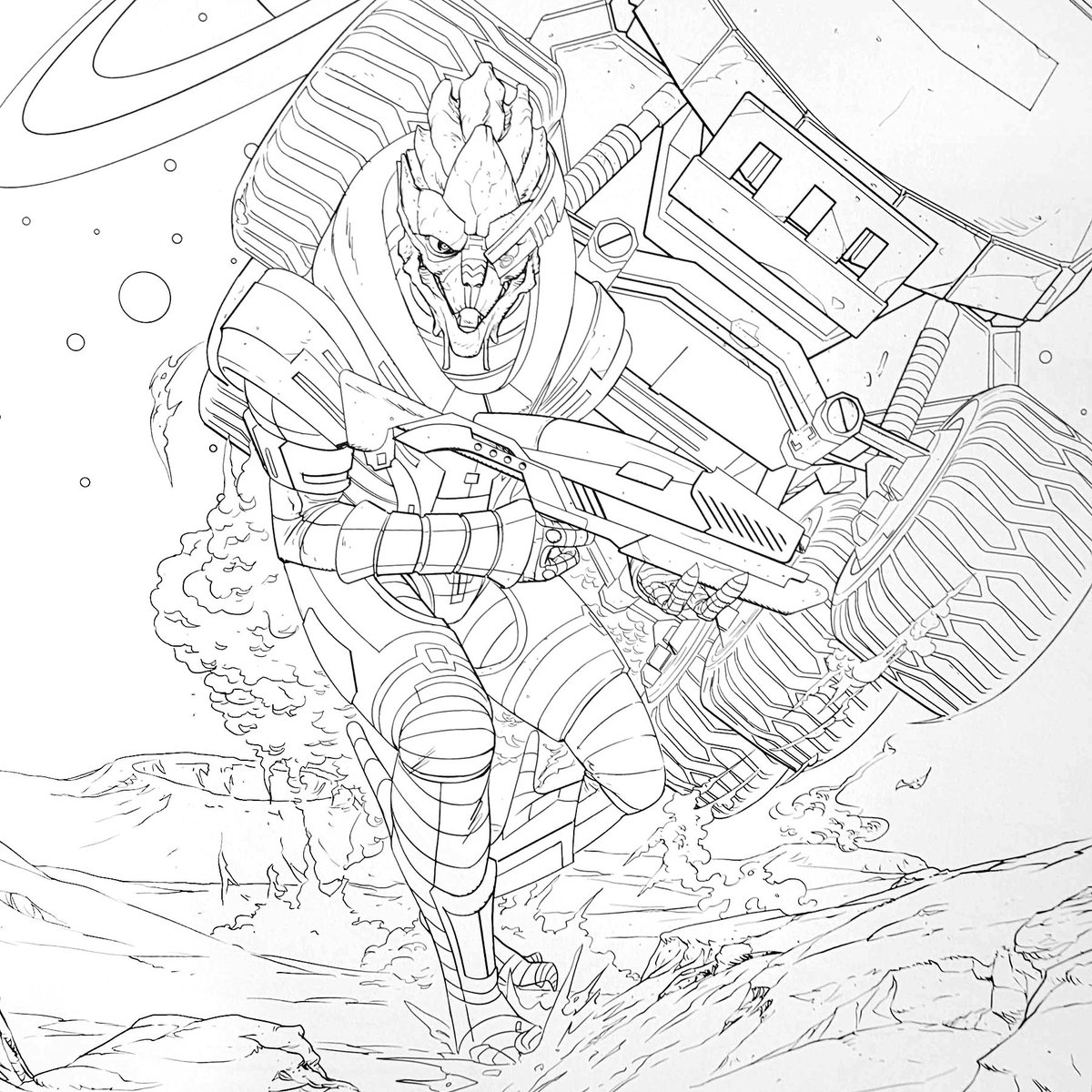 Yesterday <a href="/bioware/">BioWare</a> shared some Mass Effect coloring pages so I had a go at coloring one. 🙂