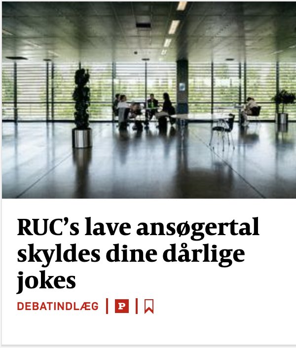 Så dårlige er mine jokes altså heller ikke! Og måske også lidt i overkanten at trykke den påstand i Politiken… #lukruc